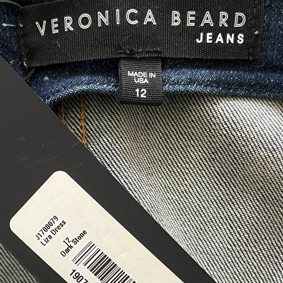 NWT Veronica Beard Denim Sheath Dress Size 12 Midi Liza - Picture 11 of 12